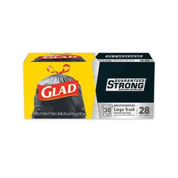 Glad® Drawstring Large Trash Bags, 30 Gal, 1.05 Mil, 30" X 33", Black, 15-box freeshipping - TVN Wholesale